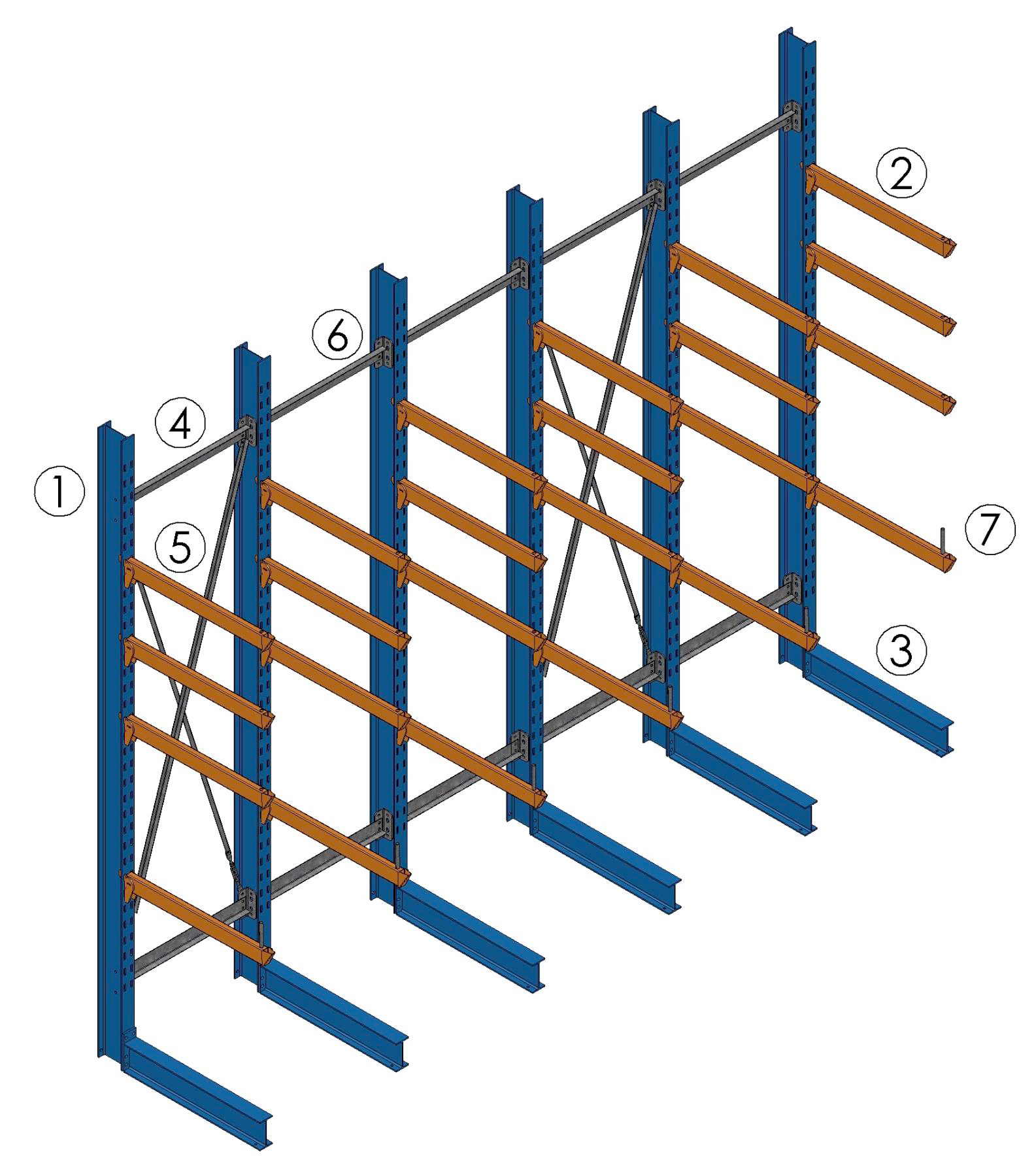 heavy duty cantilever rack parts